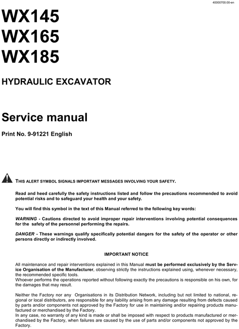 Product picture Case WX145 WX165 WX185 WX 145 165 185 service repair manual