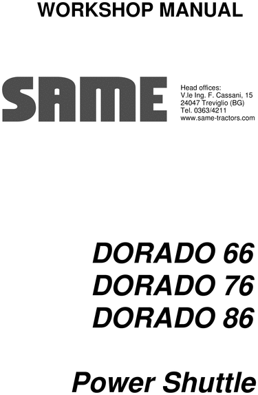 Product picture Same Dorado 66 76 86 service repair workshop manual