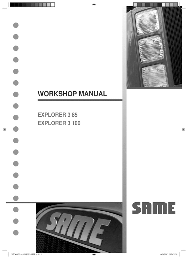 Product picture Same Explorer 3 85 100 service workshop repair manual