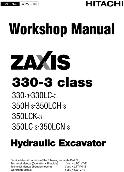 Product picture Hitachi Zaxis 330-3 330 350 3 workshop service repair manual