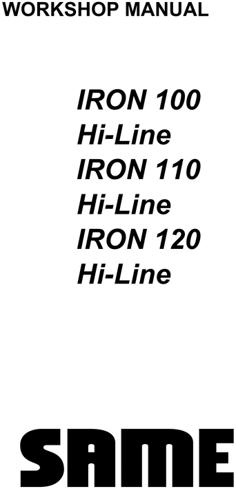 Product picture Same Iron 100 110 120 Hi-line workshop service repair manual