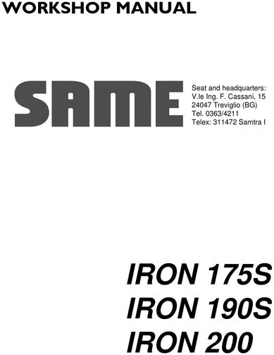 Product picture Same Iron 170s 190s 200 workshop service repair manual full
