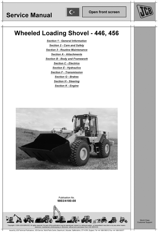 Product picture JCB 446 456 Service Repair Workshop Manual WHEEL LOADER