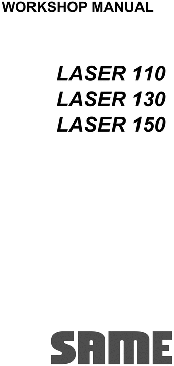 Product picture Same Laser 110 130 150 workshop service repair manual