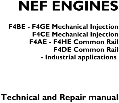 Product picture NEF IVECO engine F4 GE New holland workshop manual repair