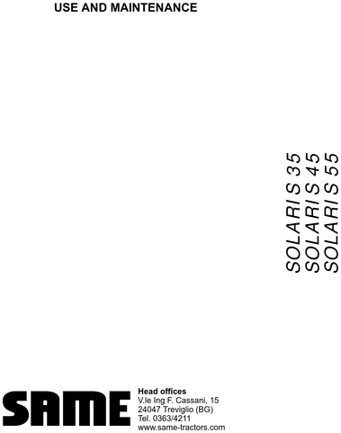 Product picture Same Solaris 35 45 55 Operator Manual tractor download