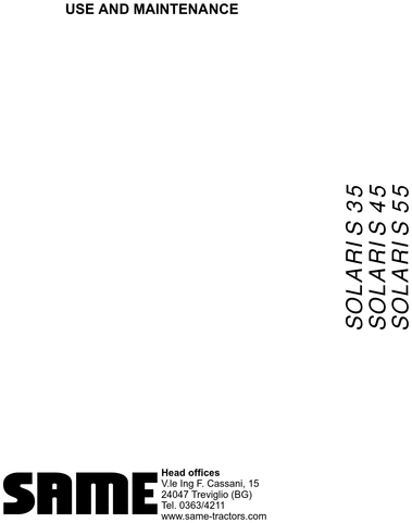 Product picture Same Solaris 35 45 55 Operator Manual tractor download