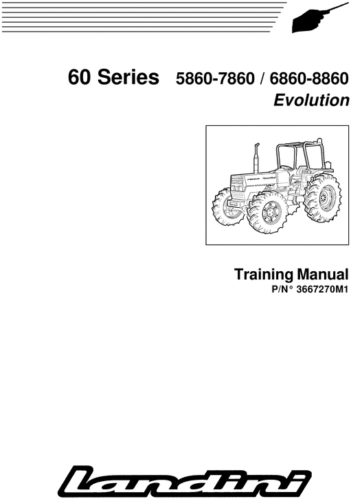 Product picture Landini Evolution 5860 7860 8860 training service manual