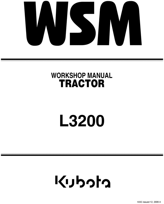 Product picture Kubota L3200 L 3200 tractor Workshop Service Repair Manual